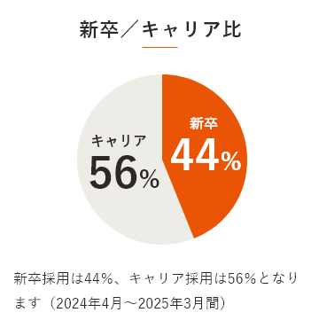 新卒／キャリア比