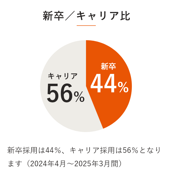 新卒／キャリア比